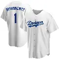 Men's No.1 Billy Grabarkewitz Los Angeles Dodgers White Replica Home Jersey
