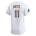 Men's No.11 Manny Mota Los Angeles Dodgers Gold Elite White 2025 Collection Jersey