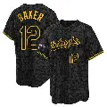 Men's No.12 Dusty Baker Los Angeles Dodgers Black Replica Snake Skin City 2024 World Series Champions Jersey