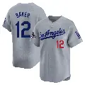 Men's No.12 Dusty Baker Los Angeles Dodgers Gray Limited Away World Series Champions Jersey