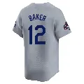 Men's No.12 Dusty Baker Los Angeles Dodgers Gray Limited Away World Series Champions Jersey