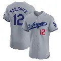 Men's No.12 Jake Marisnick Los Angeles Dodgers Gray Elite Road Jersey