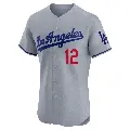 Men's No.12 Jake Marisnick Los Angeles Dodgers Gray Elite Road Jersey