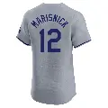 Men's No.12 Jake Marisnick Los Angeles Dodgers Gray Elite Road Jersey