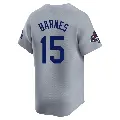 Men's No.15 Austin Barnes Los Angeles Dodgers Gray Limited Away World Series Champions Jersey