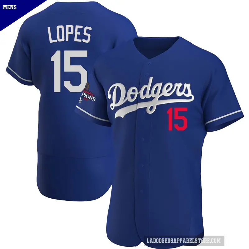 Men's No.15 Davey Lopes Los Angeles Dodgers Royal Authentic Alternate 2024 World Series Champions Jersey