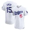 Men's No.15 Shawn Green Los Angeles Dodgers White Elite Home World Series Champions Jersey