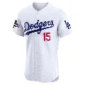 Men's No.15 Shawn Green Los Angeles Dodgers White Elite Home World Series Champions Jersey