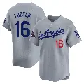 Men's No.16 Paul Loduca Los Angeles Dodgers Gray Limited Away World Series Champions Jersey
