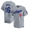Men's No.16 Will Smith Los Angeles Dodgers Gray Limited Away World Series Champions Jersey
