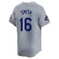 Men's No.16 Will Smith Los Angeles Dodgers Gray Limited Away World Series Champions Jersey