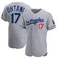Men's No.17 Shohei Ohtani Los Angeles Dodgers Gray Authentic Away Jersey
