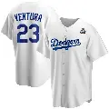 Men's No.23 Robin Ventura Los Angeles Dodgers White Replica Home 2024 World Series Jersey