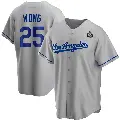 Men's No.25 Kolten Wong Los Angeles Dodgers Gray Replica Road 2024 World Series Jersey