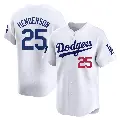 Men's No.25 Rickey Henderson Los Angeles Dodgers White Limited 2024 World Tour Seoul Series Home Jersey