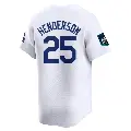 Men's No.25 Rickey Henderson Los Angeles Dodgers White Limited 2024 World Tour Seoul Series Home Jersey