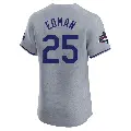 Men's No.25 Tommy Edman Los Angeles Dodgers Gray Elite Road World Series Champions Jersey