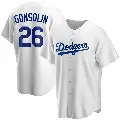 Men's No.26 Tony Gonsolin Los Angeles Dodgers White Replica Home Jersey