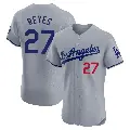 Men's No.27 Alex Reyes Los Angeles Dodgers Gray Elite Road Jersey