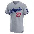 Men's No.27 Alex Reyes Los Angeles Dodgers Gray Elite Road Jersey