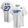 Men's No.27 Alex Reyes Los Angeles Dodgers White Replica Home 2024 World Series Jersey
