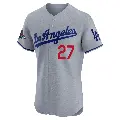 Men's No.27 Kevin Brown Los Angeles Dodgers Gray Elite Road World Series Champions Jersey