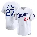 Men's No.27 Tommy Lasorda Los Angeles Dodgers White Limited Home 2024 World Series Champions Jersey