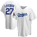 Men's No.27 Tommy Lasorda Los Angeles Dodgers White Replica Home 2024 World Series Champions Jersey