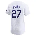 Men's No.27 Trevor Bauer Los Angeles Dodgers White Elite Home Jersey