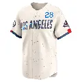 Men's No.28 Bobby Miller Los Angeles Dodgers Cream Limited 2024 City Connect World Series Champions Jersey