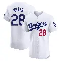 Men's No.28 Bobby Miller Los Angeles Dodgers White Elite Home Jersey