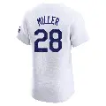 Men's No.28 Bobby Miller Los Angeles Dodgers White Elite Home Jersey