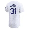 Men's No.31 Mike Piazza Los Angeles Dodgers White Elite Home 2024 World Series Jersey