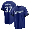 Men's No.37 Brandon Beachy Los Angeles Dodgers Royal Replica 2021 City Connect Jersey