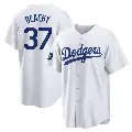 Men's No.37 Brandon Beachy Los Angeles Dodgers White Replica 2024 World Tour Seoul Series Home Jersey