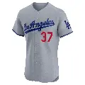 Men's No.37 Teoscar Hernandez Los Angeles Dodgers Gray Elite Road Jersey