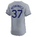 Men's No.37 Teoscar Hernandez Los Angeles Dodgers Gray Elite Road Jersey