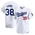 Men's No.38 Eric Gagne Los Angeles Dodgers White Limited Home 2024 World Series Champions Jersey