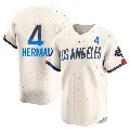 Men's No.4 Babe Herman Los Angeles Dodgers Cream Limited 2024 City Connect World Series Champions Jersey