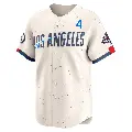 Men's No.4 Babe Herman Los Angeles Dodgers Cream Limited 2024 City Connect World Series Champions Jersey