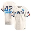 Men's No.42 Jackie Robinson Los Angeles Dodgers Cream Limited 2024 City Connect World Series Champions Jersey