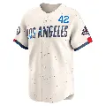 Men's No.42 Jackie Robinson Los Angeles Dodgers Cream Limited 2024 City Connect World Series Champions Jersey
