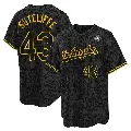 Men's No.43 Rick Sutcliffe Los Angeles Dodgers Black Replica Snake Skin City 2024 World Series Jersey