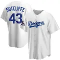 Men's No.43 Rick Sutcliffe Los Angeles Dodgers White Replica Home 2024 World Series Champions Jersey