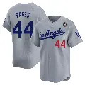 Men's No.44 Andy Pages Los Angeles Dodgers Gray Limited Away 2024 World Series Jersey