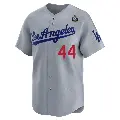 Men's No.44 Andy Pages Los Angeles Dodgers Gray Limited Away 2024 World Series Jersey