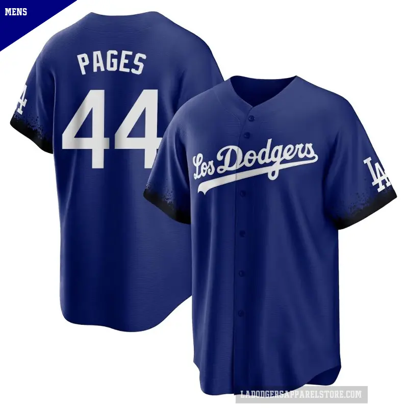 Men's No.44 Andy Pages Los Angeles Dodgers Royal Replica 2021 City Connect Jersey