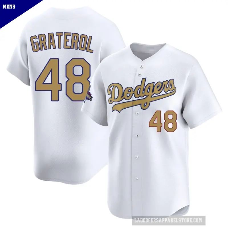 Men's No.48 Brusdar Graterol Los Angeles Dodgers Gold Limited White 2025 Collection Jersey