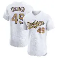 Men's No.49 Blake Treinen Los Angeles Dodgers Gold Elite White 2025 Collection Jersey