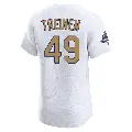 Men's No.49 Blake Treinen Los Angeles Dodgers Gold Elite White 2025 Collection Jersey